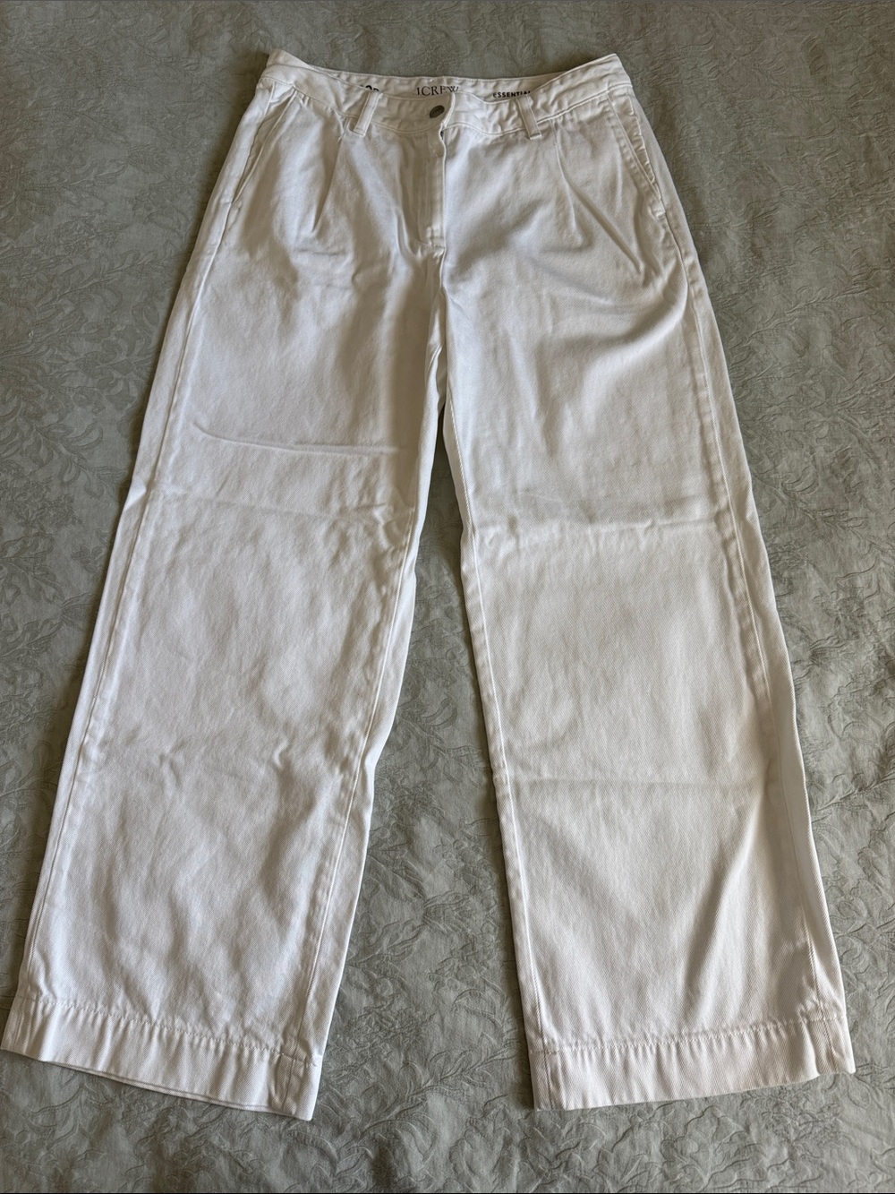 J. Crew Essential Wide-Leg Women's Cotton Jeans in White